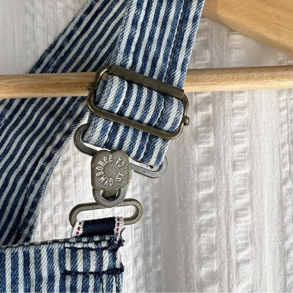 Gymboree Overall Denim‎ Dress Girls 14 Indigo Railroad Stripes